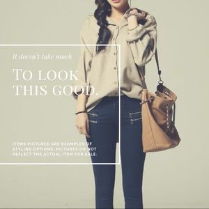 Oversized Faux Suede Button Up Shirt - Tan Neutral